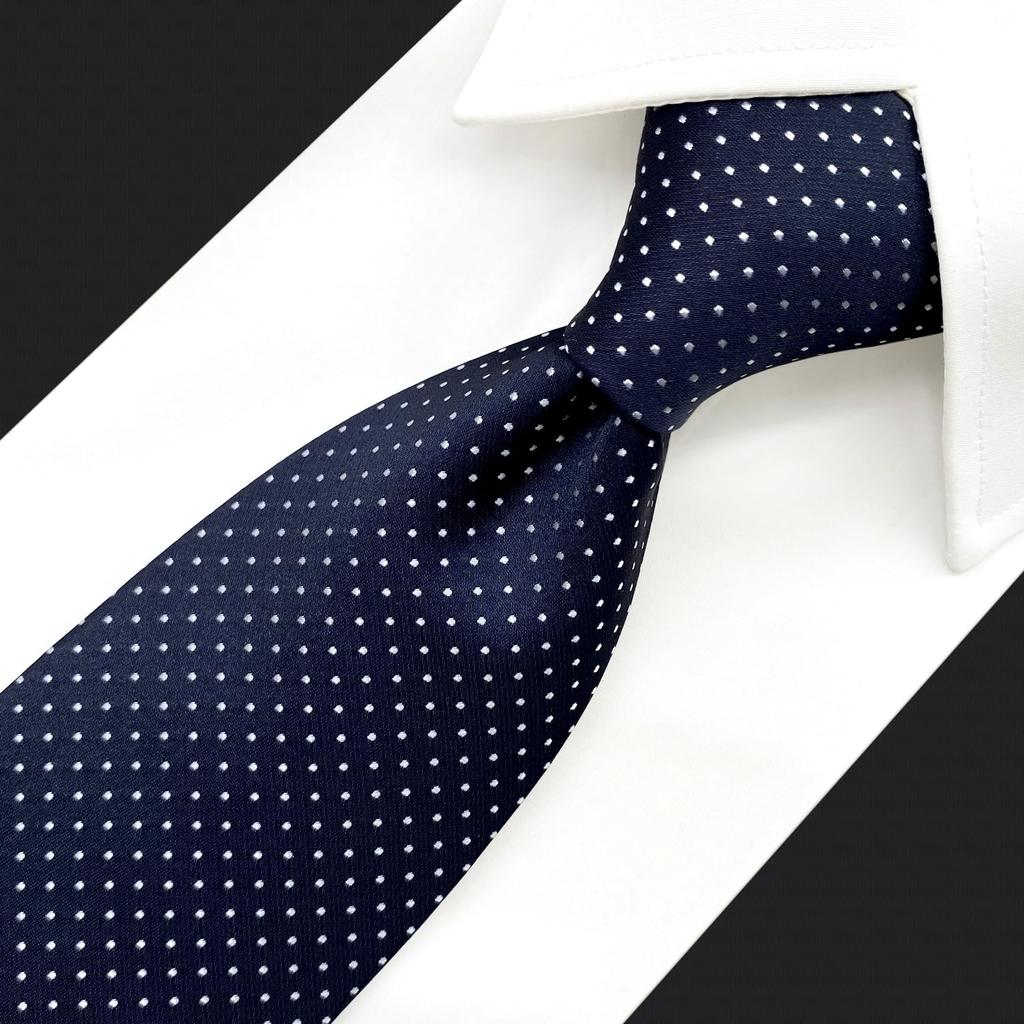 SHLAX&WING Dot Blue Men's Silk Tie (8.9cm x 160cm)