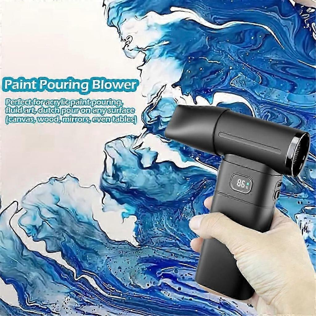 Materiali per Pittura Pouring, Soffiatore Acrilico Senza Fili per Pittura Pouring, Mini Asciugatore per Pittura per Arte Fluida, Acquerello, Dutch Pour