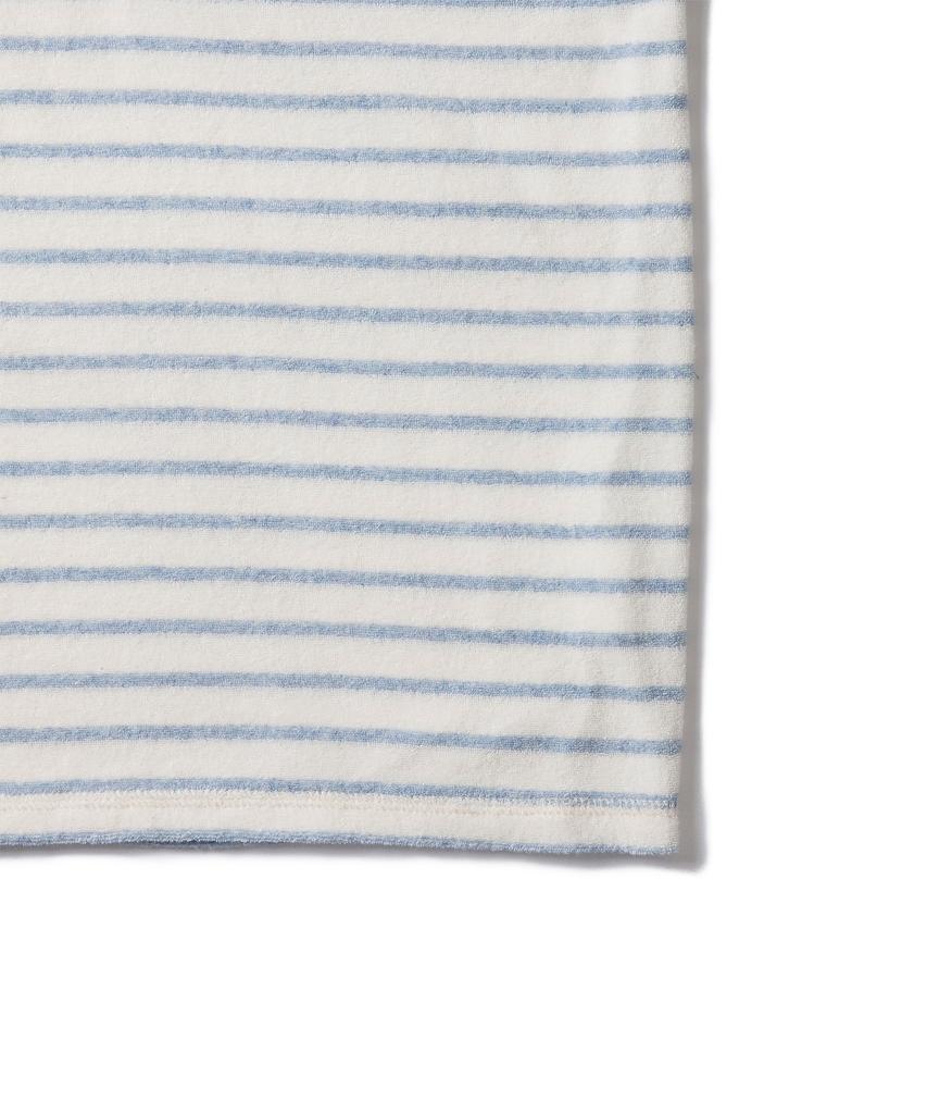 AMFEAST Striped Terry Pocket T-Shirt Pale Blue
