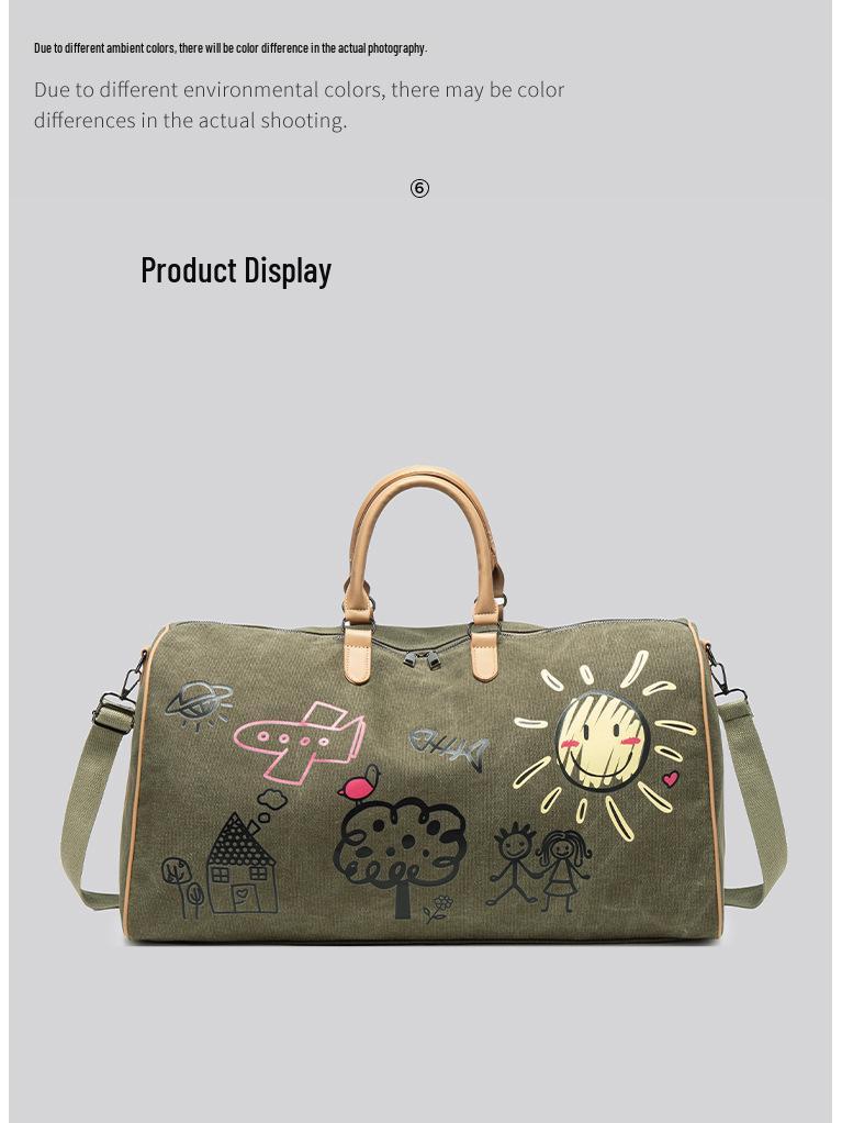 Women's Business Trip Foldable Duffle: Lightweight, Large-Capacity Handheld Travel Bag for Short Journeys.