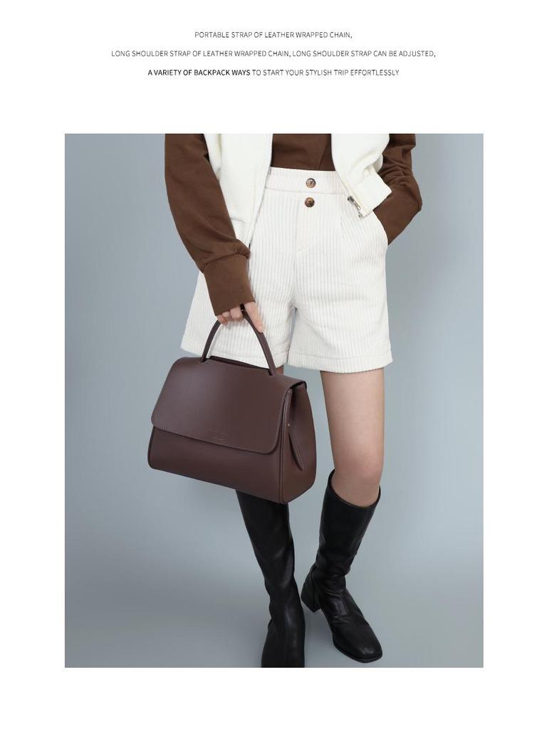Versatile Women's Genuine Leather Crossbody Bag - Large Capacity, Popular Autumn/Winter Handbag