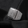 Hip-hop retro big square ring copper inlaid zircon fashion personality trendy man ring
