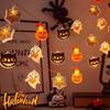 Pumpkin Halloween LED String Lights 1.5/3Meters Halloween Party Props Ghost Lamp String  Indoor