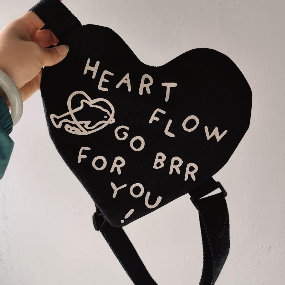 

Lightweight Letter Crossbody Bag Childishness Kids Mini Bag Portable Heart Shoulder Pouch Outdoor чорний