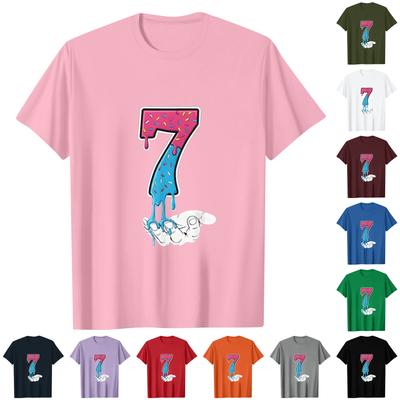 Ladies' Digital Printed Casual Round Neck Short Sleeved Top