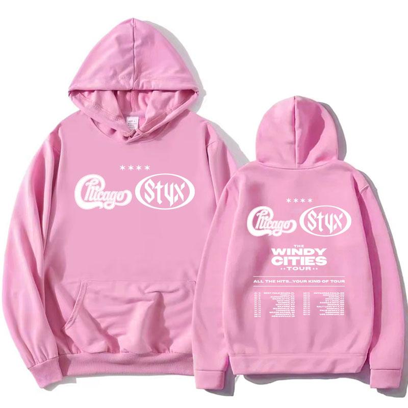 The Windy Cities Tour 2026 Hoodies Chicago and Styx Graphic Print Sweatshirts Hooded Long Sleeve Pullovers Fashion Tops