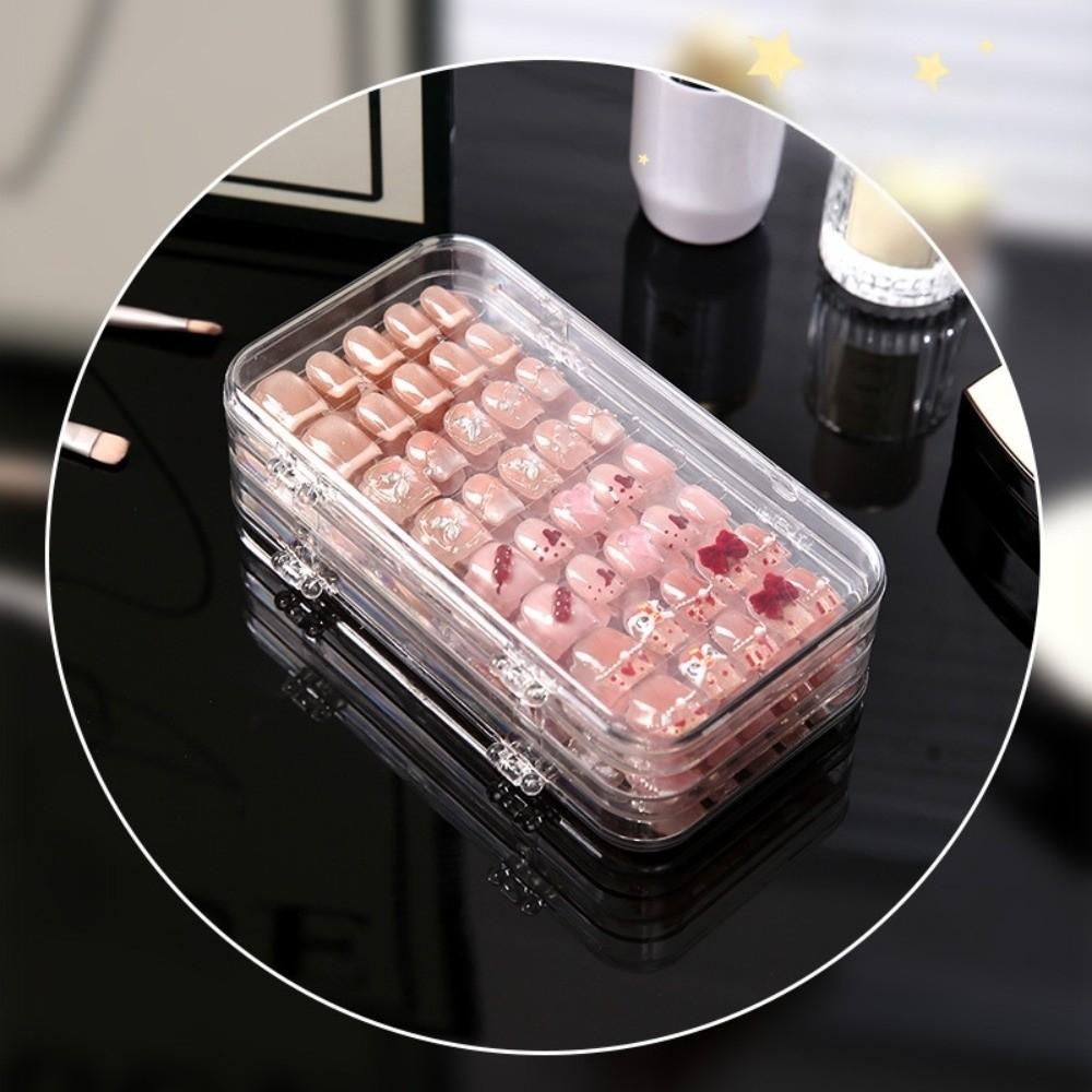 3 Layer Artificial Nail Display Organizer Transparent Nail Tips Display Holder  Travel
