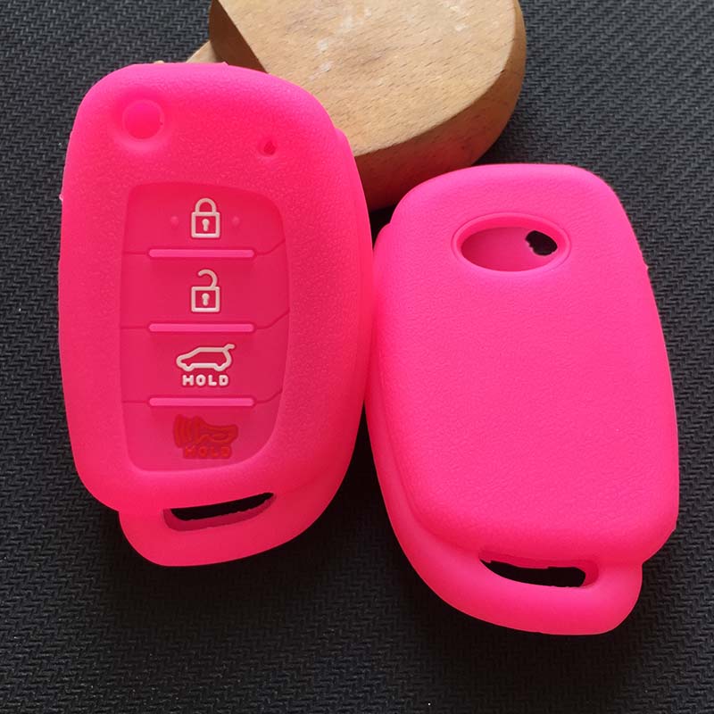 silicone car key cover case shell holder for hyundai HB20 2021 Creta Tucson Accent Santa Fe i30 ix35 Solaris 4 button key