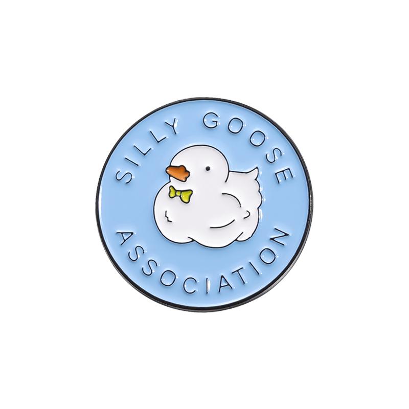 

Silly Goose Association Enamel Pins Cartoon Cute Animal Brooches Backpack Lapel Badges Jewelry Accessories Gift For Kids Friends
