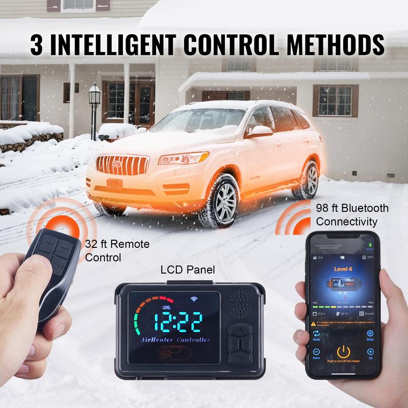 SucceBuy 8KW Dieselový Vzduchový Topidlo Bluetooth Vše v Jednom Dieselové Topidlo s LCD Přenosné Parkovací Topidlo pro Přívěs Obytný Vůz Dodávku Loď