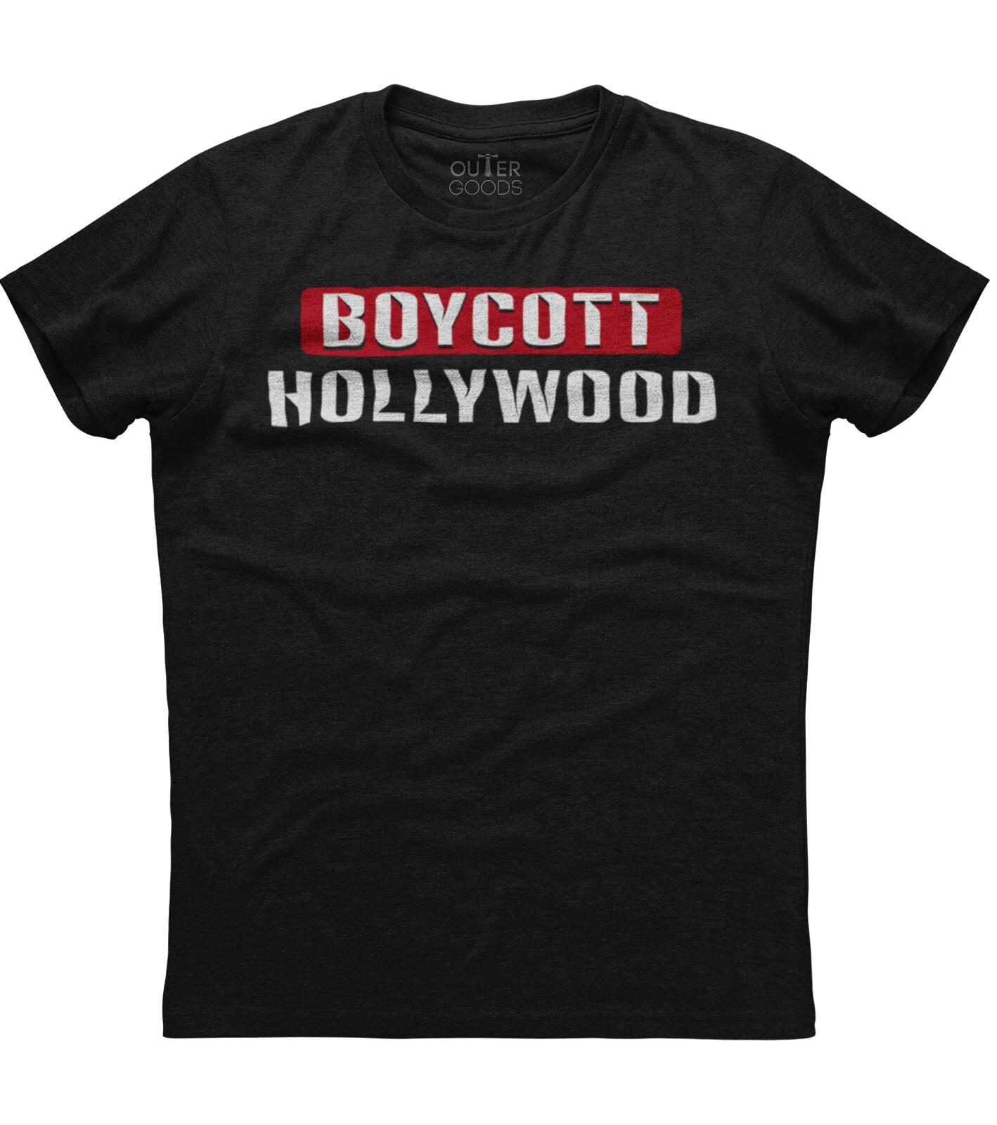 Boycott Hollywood Premium Quality Short Sleeve Unisex Black Cotton T-Shirt S