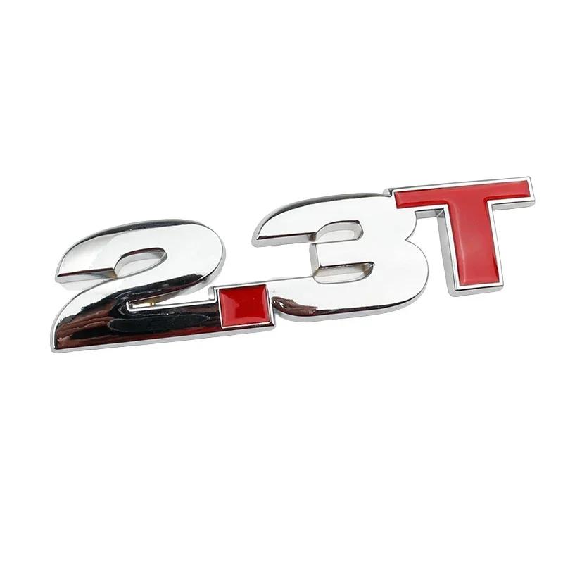 AAANT1 Metal 2.3T Badge Rear Trunk Sticker Car Body Refitting Emblem for Ford Mustang Fiesta Focus Mondeo Kuga Ranger F150 GT Decor