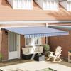 Retractable Awning Frame Blue and White 400 X 300 Cm