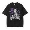 2026 summer Jujutsu Kaisen Gojo Satoru Washed T-shirt Anime Harajuku Streetwear Oversized Tee Y2K Retro Otaku Tops