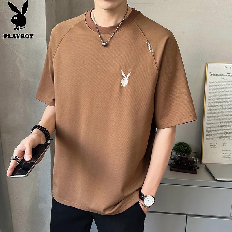PLAYBOY Men s Trendy Loose Fit Short Sleeve T-Shirt XL
