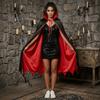 Stand-up Collar Halloween Hooded Cloak Solid Color Witch Cape  Carnival Festival