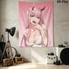 Franxx Zero Two Wall Tapestry Aesthetic Wall Hanging Printed Fabric Blanket Decorative Tapestries For Bedroom Living Room Home Decor