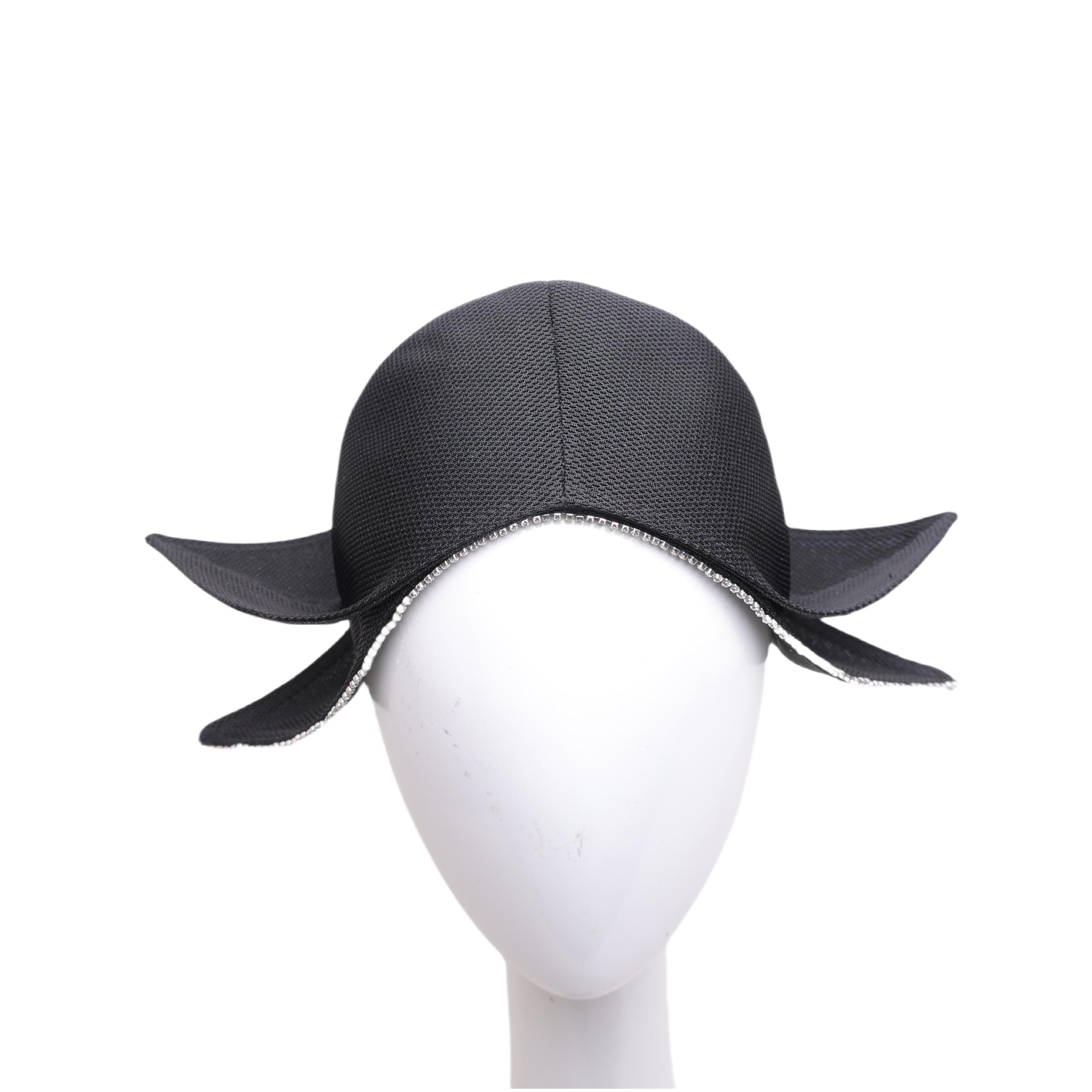 

Double-layer Design Rhinestone Decoration Hip Hop Punk Head Cap Women Creative Fashion Hat Head Cover Woman Gifts One Size чорний