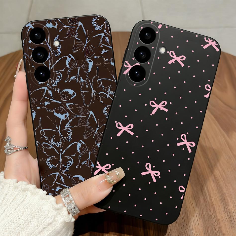 Polka Dot Bow Soft Funda For Samsung Galaxy S26 S25 S24 S23 S22 S21 S20 FE Plus Ultra Case Untra Thin Anti Choc Phone Housing