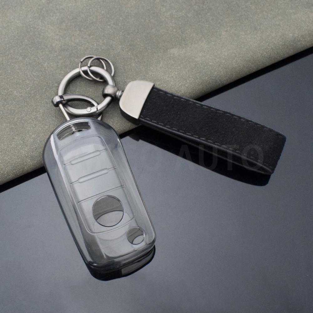 Transprent Flip Key Case Cover Shell for FIAT Tipo Toro Nuovo Freedom 500X Doblo Argo Grazie Protector Keyless Fob Accessories