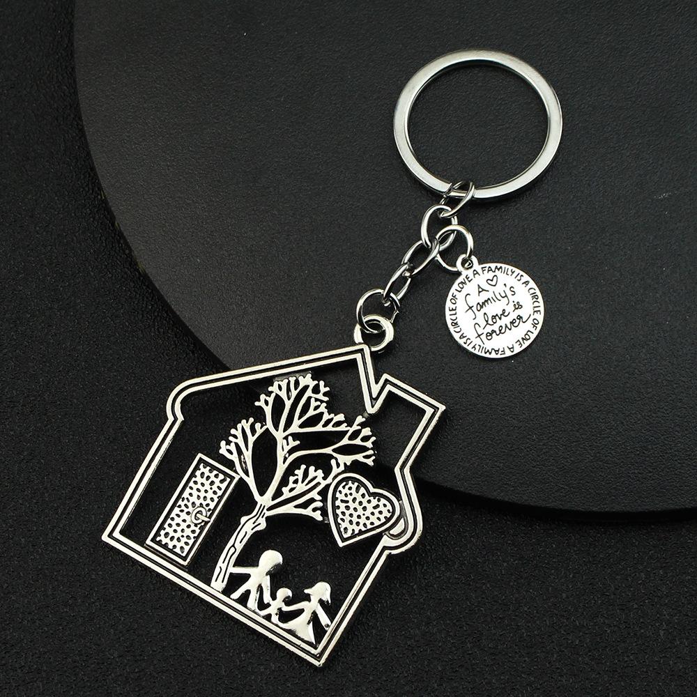 

Home Love Family Keychain Backpack Pendant Small Gift One Size срібний