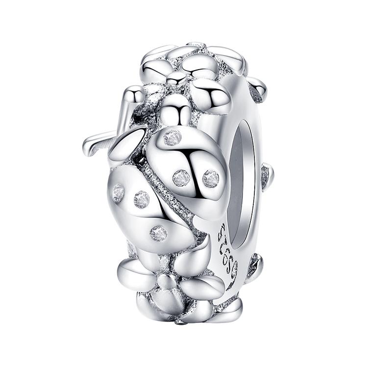 WOSTU Real 925 Sterling Silver 15 Styles Pet Vintage Heart Spacer Stopper Beads fit Wostu original Charm Bracelet Jewelry CQC593