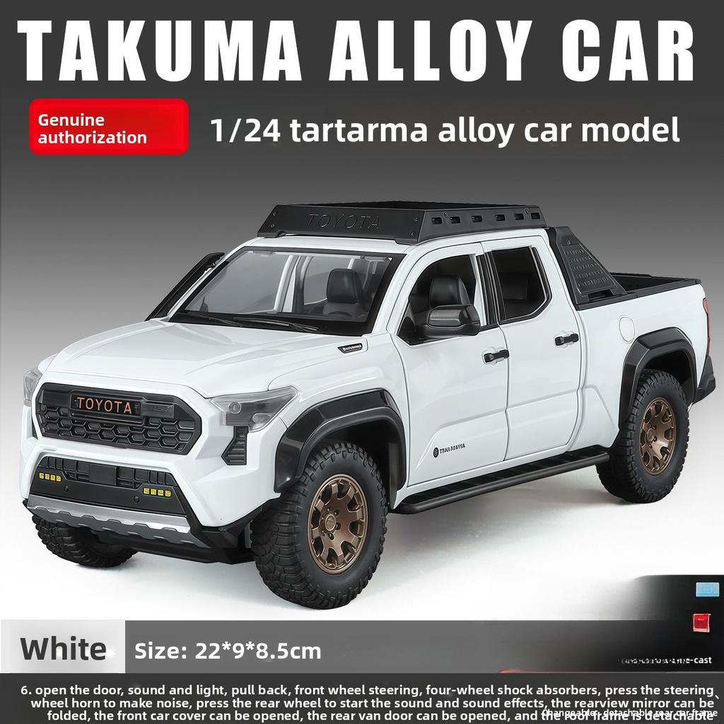 1/24 1:32  TACOMA Tundra Alloy Car Model Toy Diecast Metal Sound Light Pull Back Off-Road Pickup Vehicles Models Kids Gifts