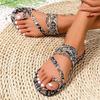  Summer new set of toe flat bottom casual light breathable open toe Velcro beach sandals women's batch