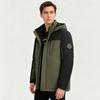 Yuzhaolin Men's Color Block Padded Jacket with Detachable Hood
