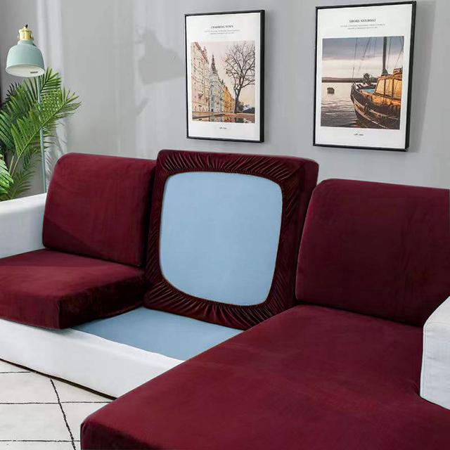 High High-grade Velvet Stretch Sofa Cushion Cover For Living Room Couch Slipcover Furniture Protector Case Elastic Sofa Seat Covers Back cushion cover