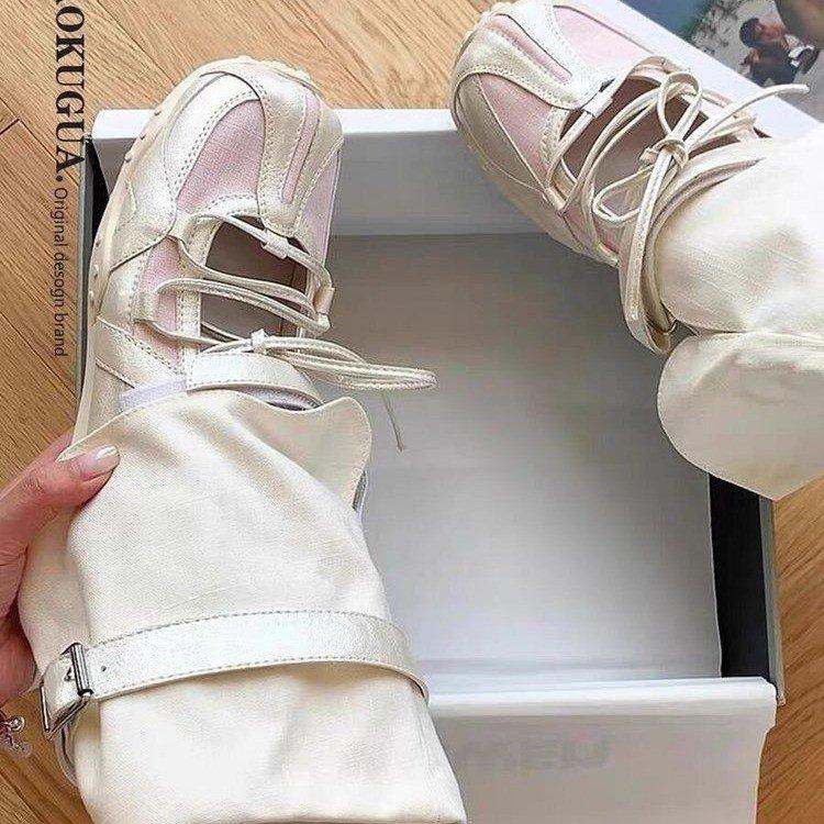 Fashion Romanke Ballet Dance Shoes Women's Thick Bottom De Xin Single Shoes Mary Jane Short Boot EVA Insole Rubber Outsole Summer Casual