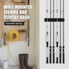 Multi-rod Capacity Fishing Rod Holder Wall Mounted Rack Non-slip Roller
