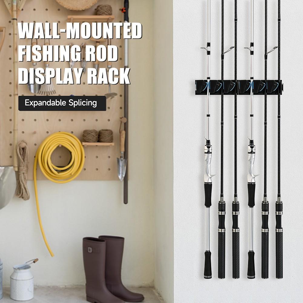Multi-rod Capacity Fishing Rod Holder Wall Mounted Rack Non-slip Roller
