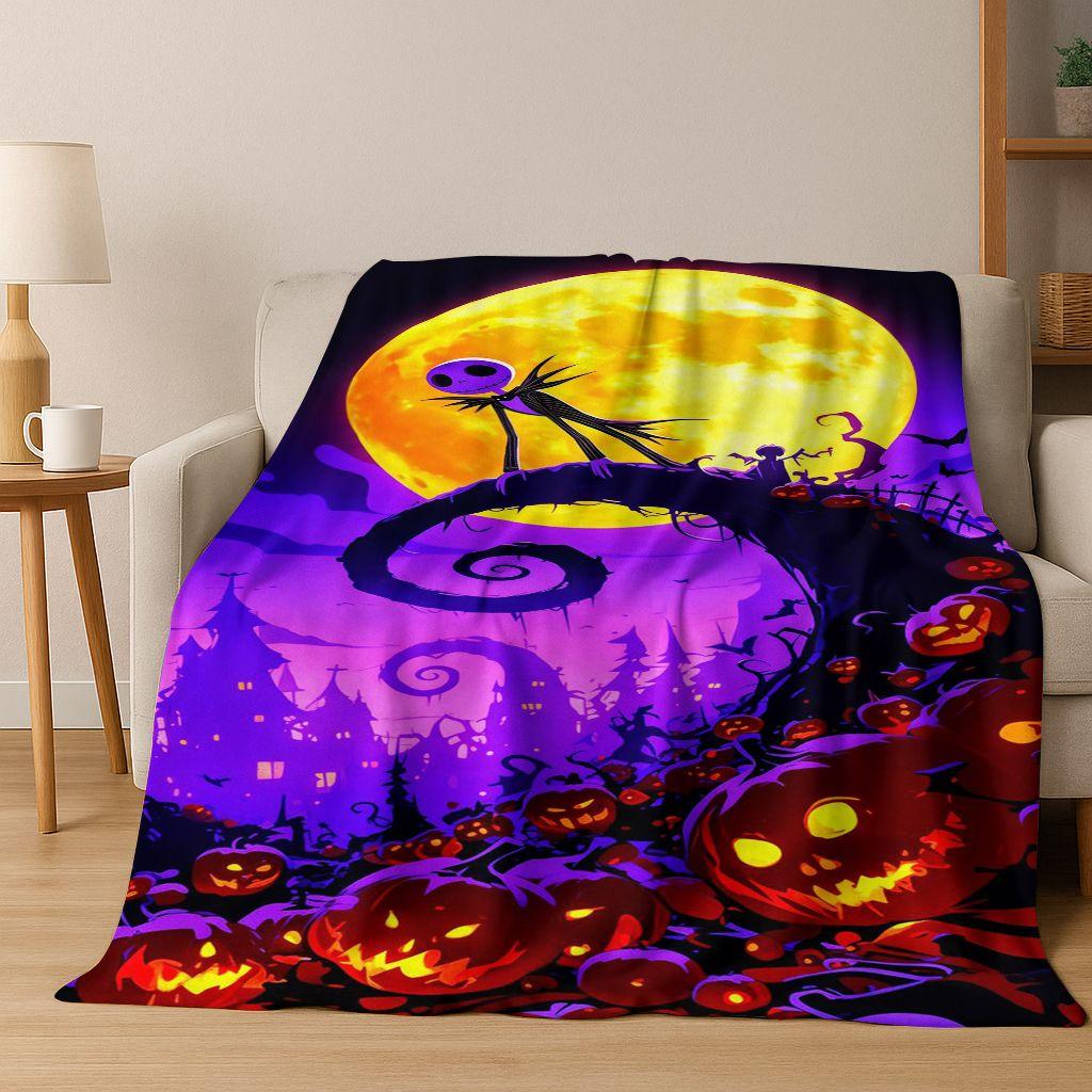 2026 New The Nightmare Before Christmas Jack Cartoon Flannel Blanket,Warm and Cozy Soft Throw Blanket for Home Bedroom Bed Sofa