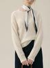 French Style Lace-Trimmed Winter Sweater