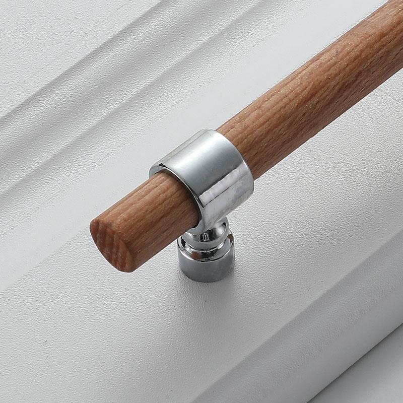 Wood Handles For Furniture Cabinet Pulls And Modern Black Kitchen Doors Drawer Kids Gold Adjustable Knobs 96-160mm
