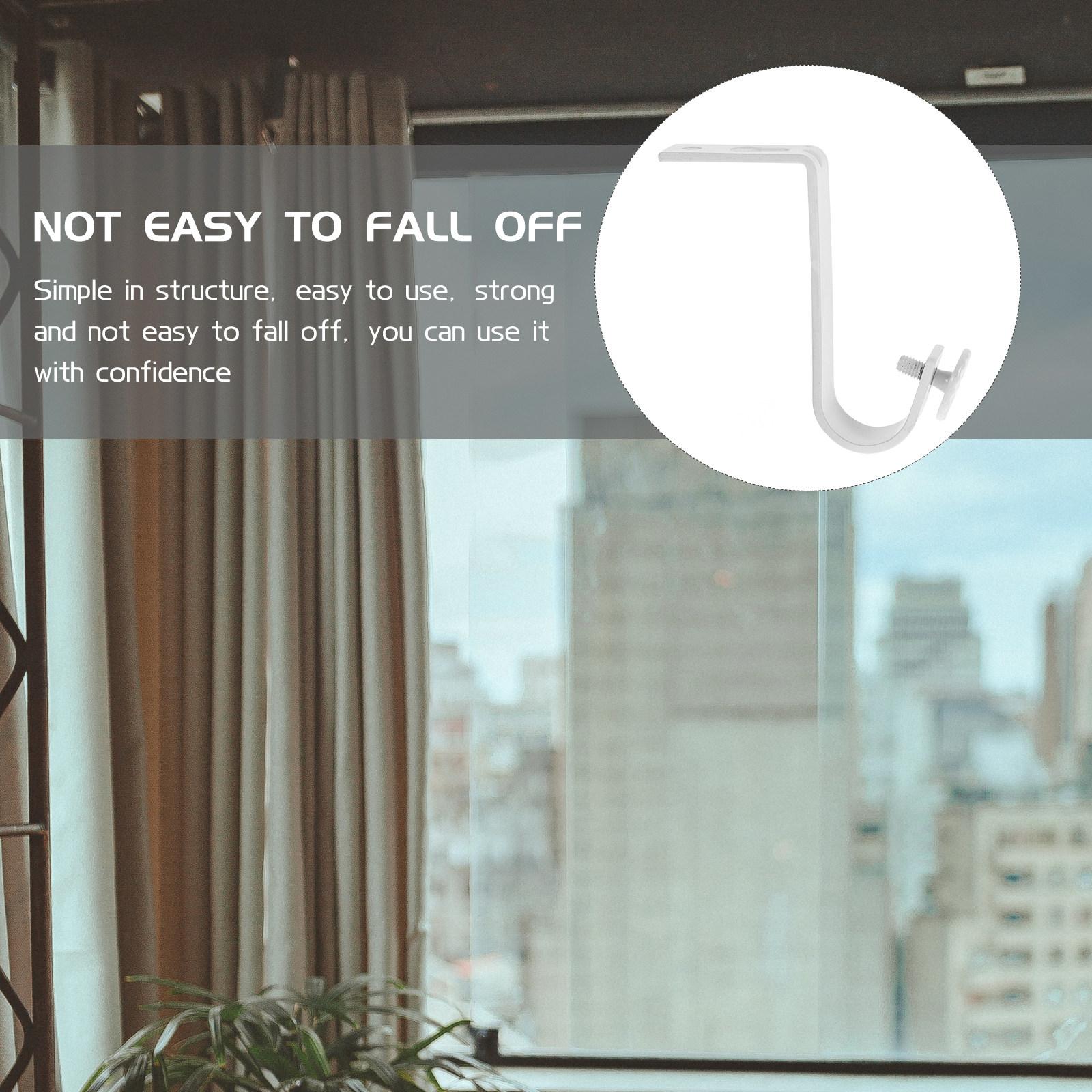 

2pcs Curtain Rod Brackets Wall Mount Home Office Dorm Decor Iron Support Holder For 22Mm Tubes Rust-Proof Non-Slip Easy Fix other