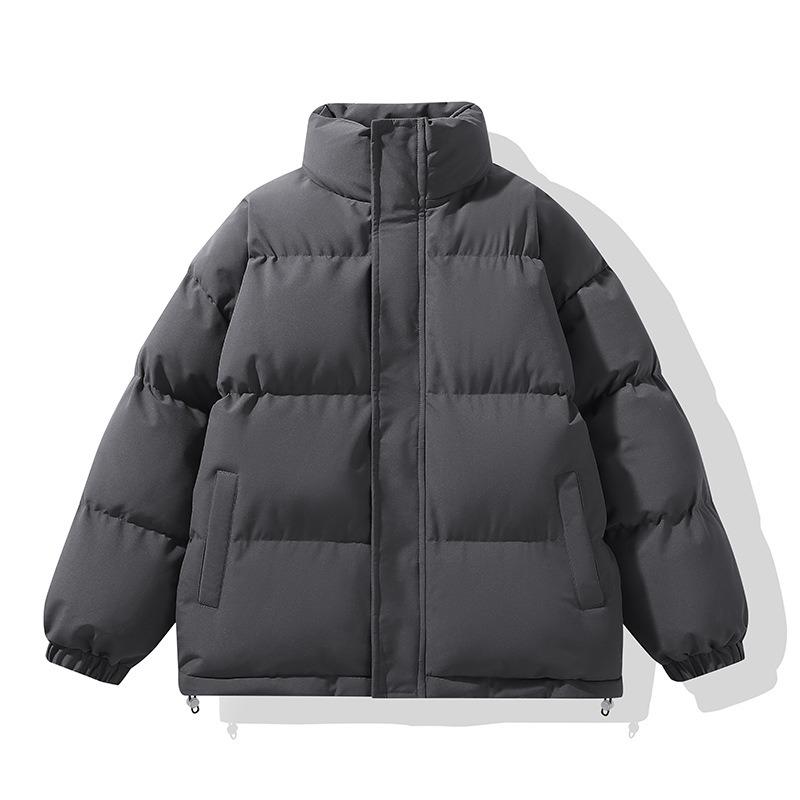 Padded Clothes Men's and Women's Winter Loose Stand-up Collar Padded Jacket Warm and Thickened Casual Padded Clothes Couple Jacket Solid Color