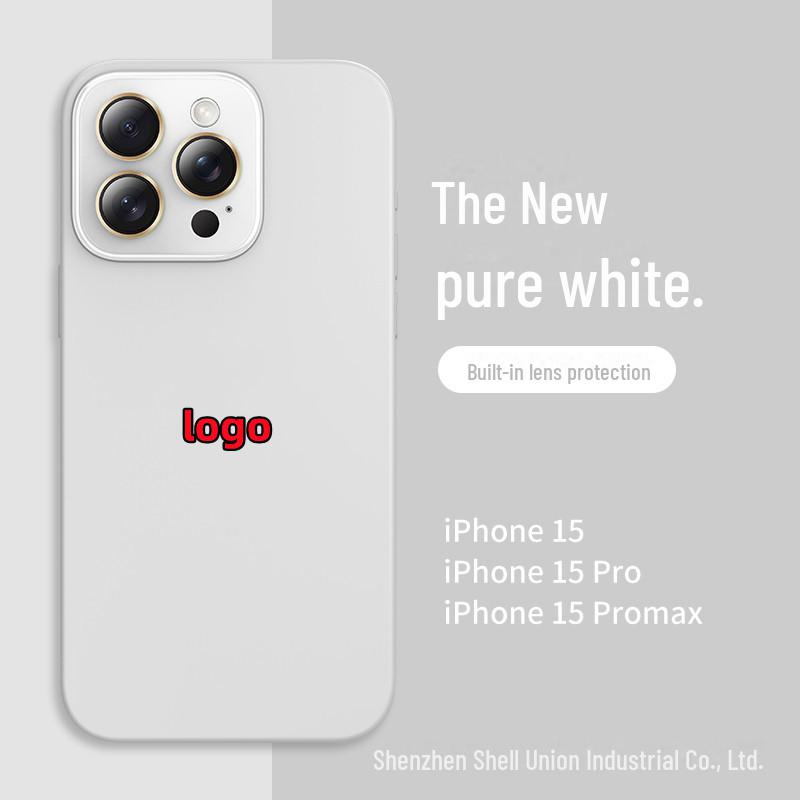 Crystal Lens Mobile Phone Case - Liquid Silicone Small Window for Apple 15 Pro Max, 14/13 Anti-fall Cover