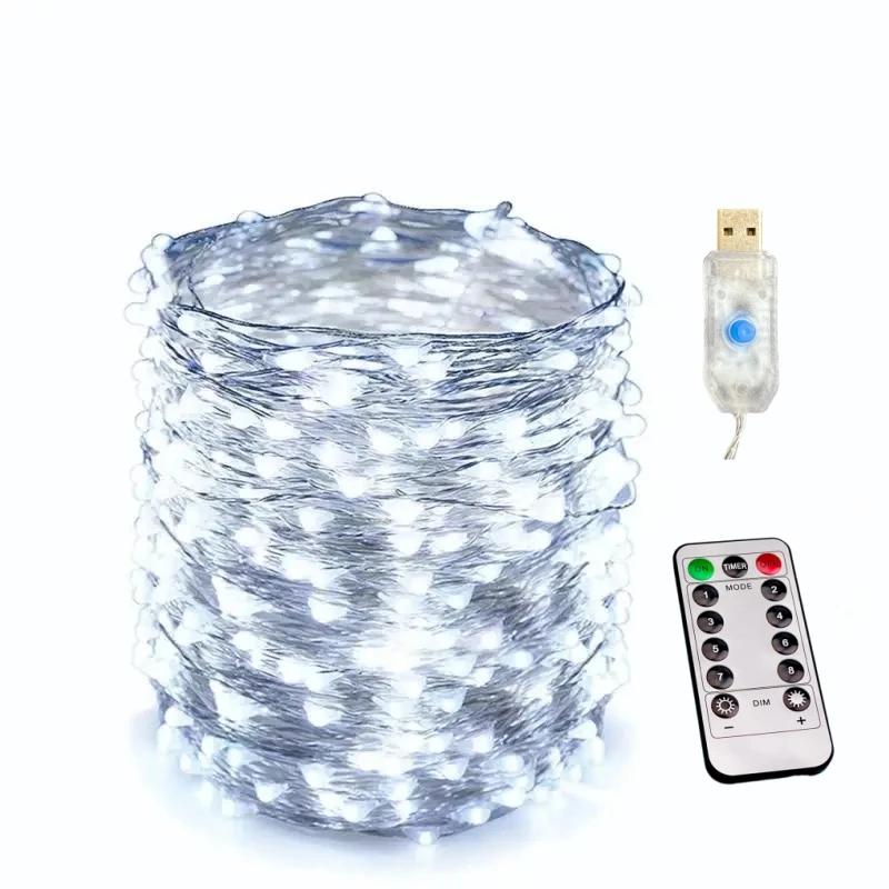 10M/20M Waterproof 8Modes USB  Copper Wire LED String Fairy Light With 13Key Remote For Xmas Party Christmas Decoration New Year