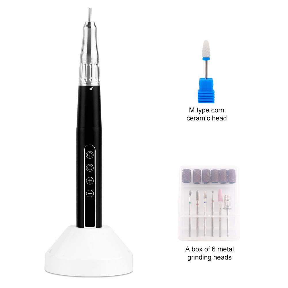 

BEPAN 35000RPM Wireless Portable USB Pen Nail Drill Professional Rechargeable Manicure Nail Cuticle File Nail Polisher Tools Cable чёрный