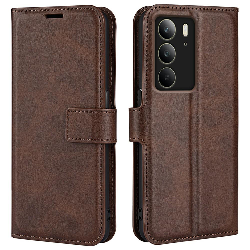 For Realme C75 4G Stand Case Anti-Scratch Calf Texture Leather Phone Cover
