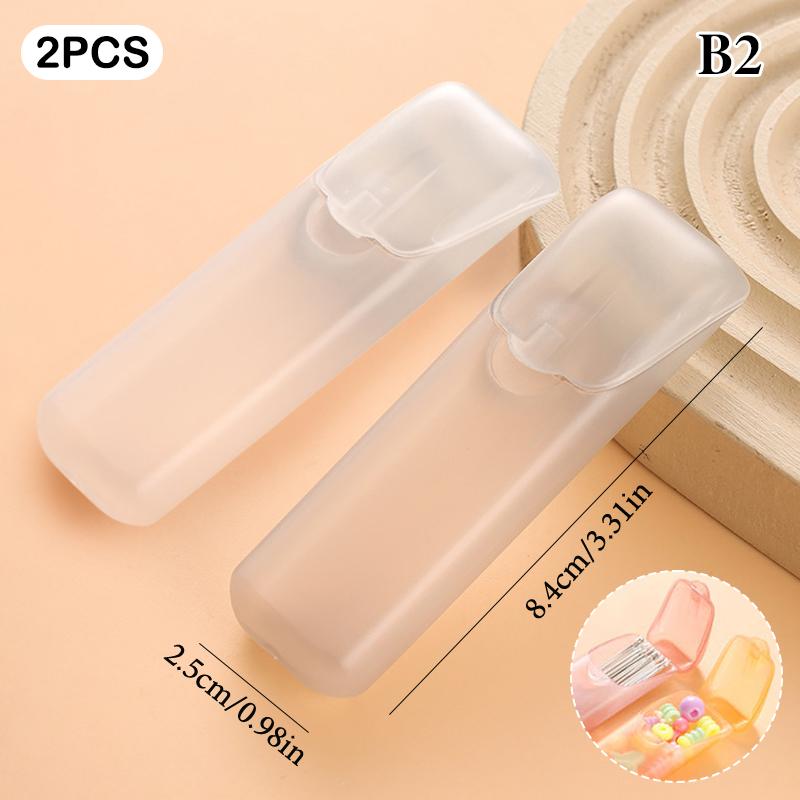 2/4/6 ks Mini držák na párátka Přenosná úložná krabička na vatové tyčinky Cestovní organizér na vatové tyčinky, štětce na make-up a malé nezbytnosti s víčky