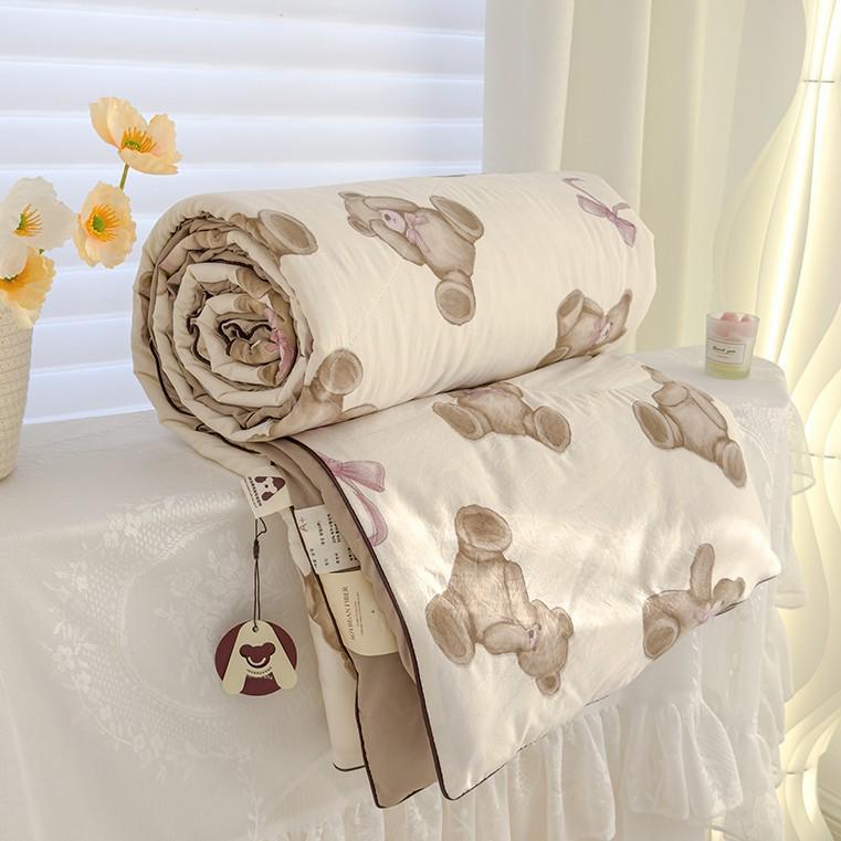 Class A Washed Cotton Soybean Fiber Gauze Quilt - Double Layer Summer Cool, Machine Washable