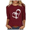 Round Neck 3D Cross Printed Top Fashionable Casual Long Sleeved Women's T-shirts