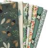 Floral Quilting Fabric Green Pine Cone Pattern 7-Piece Scraps, 100% Cotton, 46x56cm, Series,