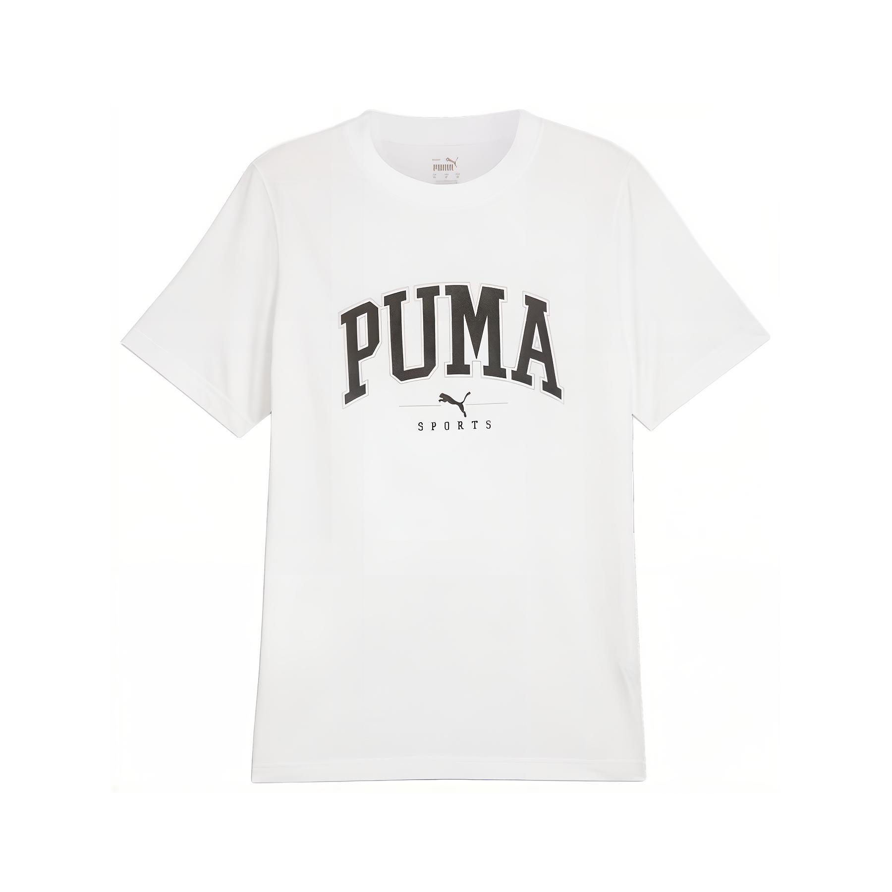 

Puma Squad Crew Neck Letter Pullover Short Sleeve T-Shirt Men Tops White 681791-02