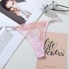 Low-waist T-Back G String Cotton Crotch Sexy Briefs Mesh Thong Flowers Panties Lady Lingerie