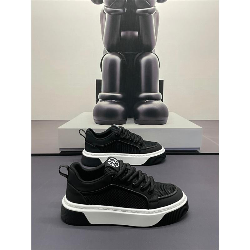 Single net youth casual board shoes summer mesh breathable lightweight thick-soled outdoor sports skateboard shoes