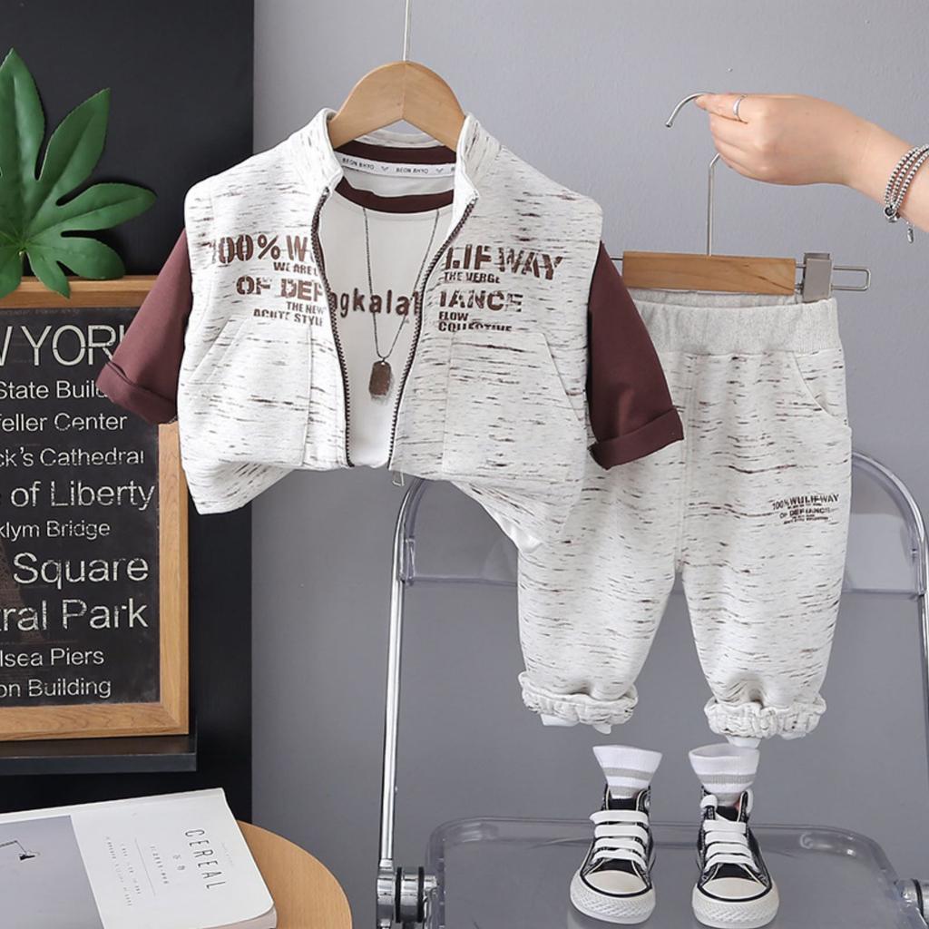 Kids Casual Long-Sleeve Set, Comfortable Daily Wear Outfits